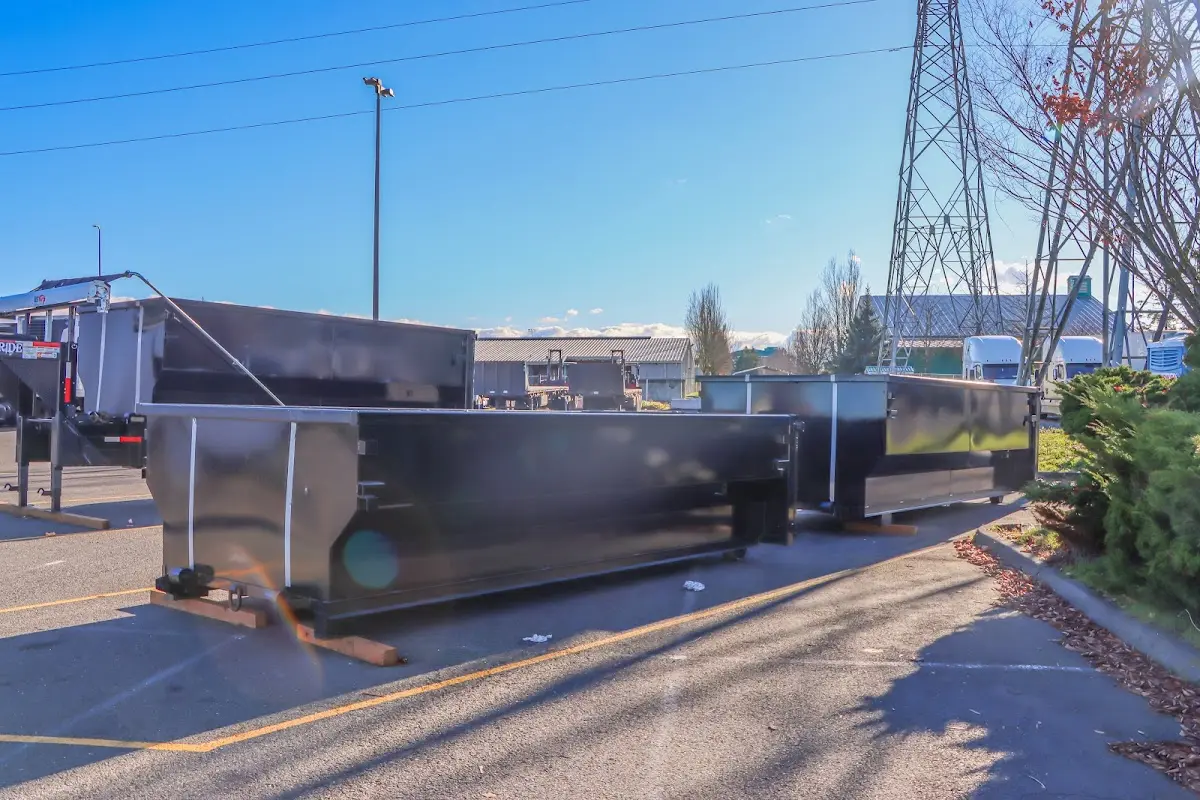 Roll-off dumpster ready for waste disposal at job site for Roll Off Dumpster Rental in Columbiana